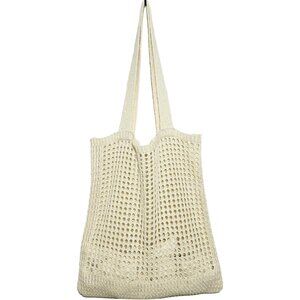 Women's Beige Shoulder Shopping Handbag Casual Travel Totes Fold Able Bags